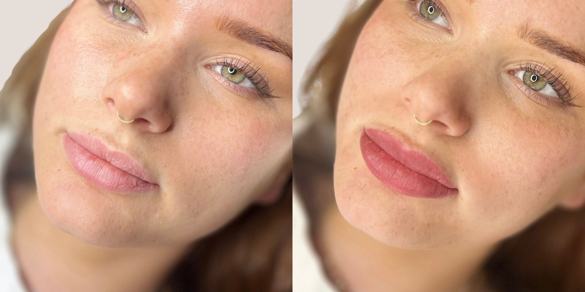 Før og efter aquarelle lips